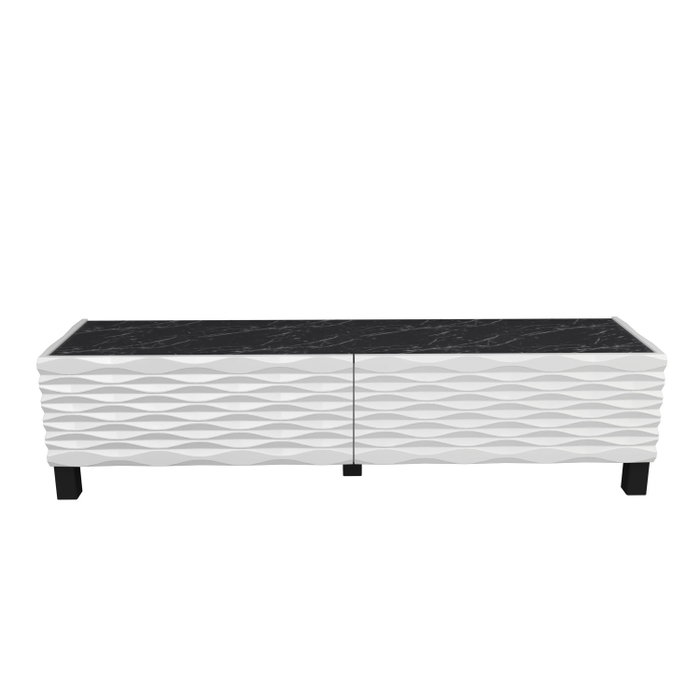 Hanah Home Lerze Soporte para televisor Blanco y Negro Hanah Home Lerze Soporte para televisor Blanco y Negro